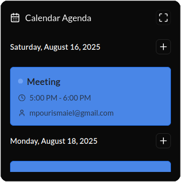 Agenda widget preview