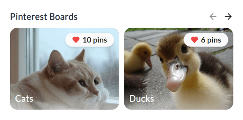 Pinterest Boards widget preview