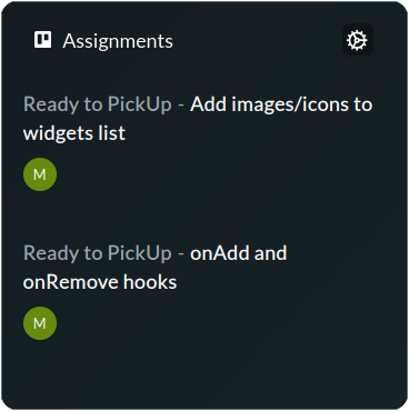 Trello Assignments widget preview